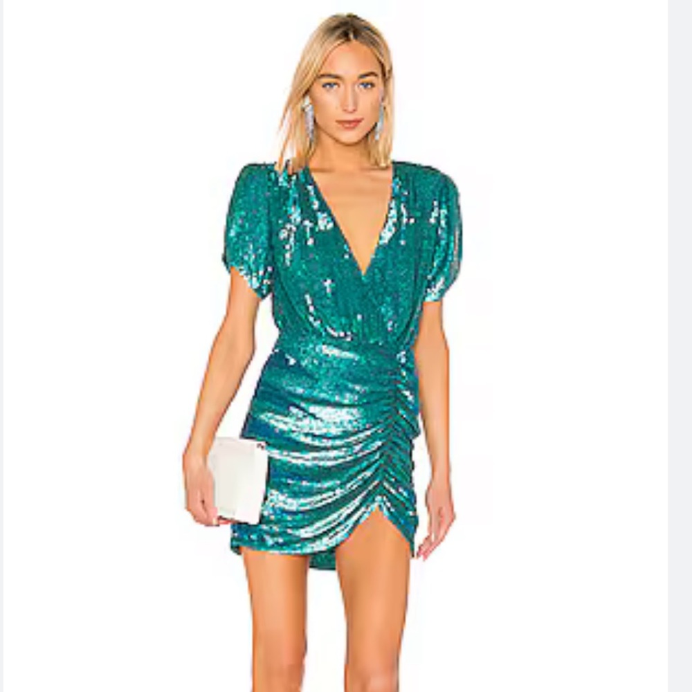 REVOLVE Teal Sequin Dress